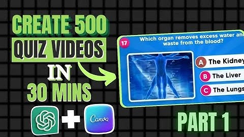 Create 500 MCQ Quiz Videos in 30 Mins Using ChatGPT & Canva | How to Create Bulk Videos for Free