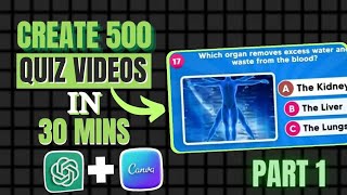 Create 500 MCQ Quiz Videos in 30 Mins Using ChatGPT & Canva | How to Create Bulk Videos for Free screenshot 5