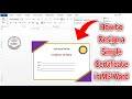 How to Design a Simple Certificate in MS Word