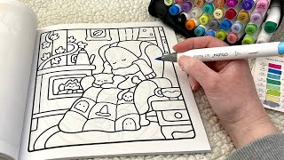 ASMR Color With Me | Cozy Ghost Coloring (whispered, marker sounds)