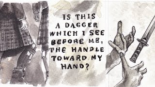 Drawing Macbeth's dagger / The full art process start to finish