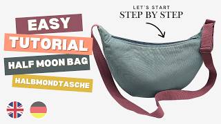 Halbmondtasche ganz einfach nähen, half moon bag sewing tutorial