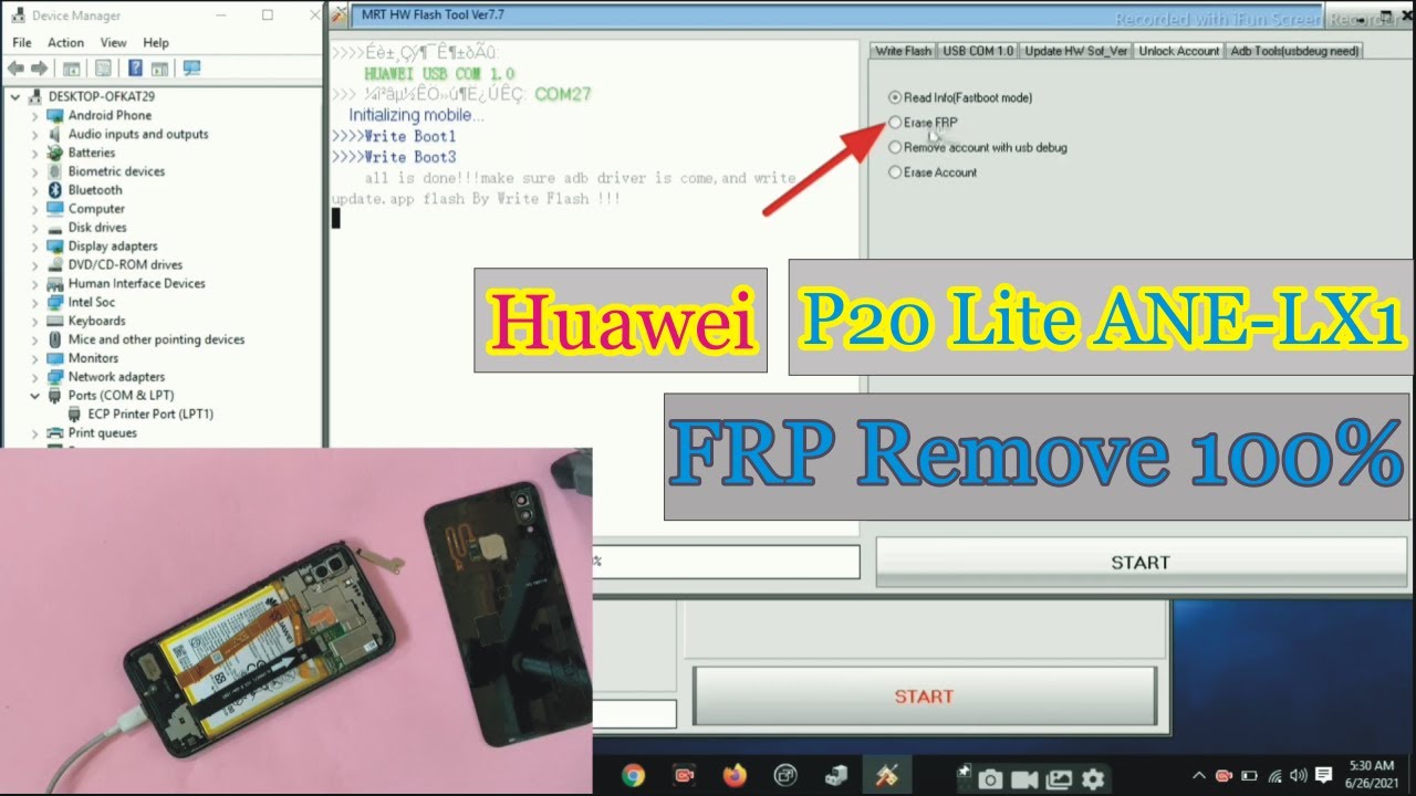 Huawei P Lite Ane Lx1 Frp Done Working 100 Mrt For Gsm