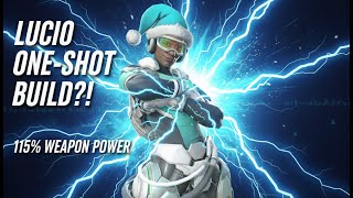 LUCIO ONE-SHOT BUILD?! 115% Weapon Power & Top Healing (OW2 Stadium)