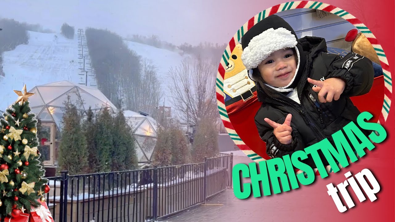 Blue Mountain Christmas Village with the Fam Mommy and Gabe