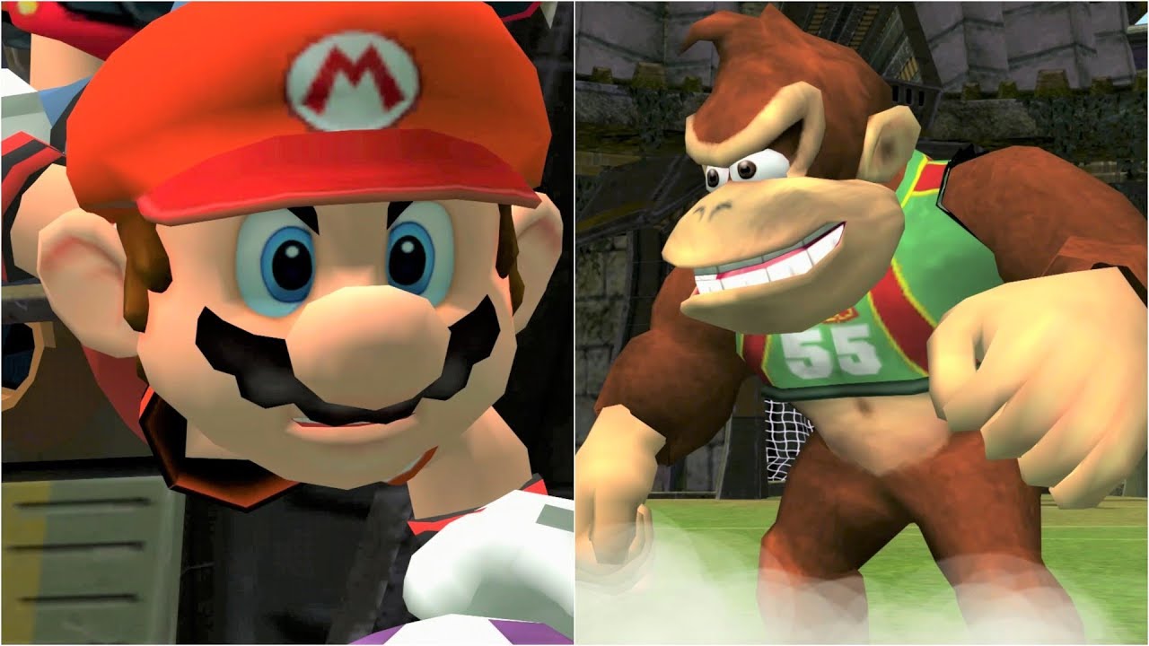 Super Mario Strikers - Mario vs DK - GameCube Gameplay (4K60fps)