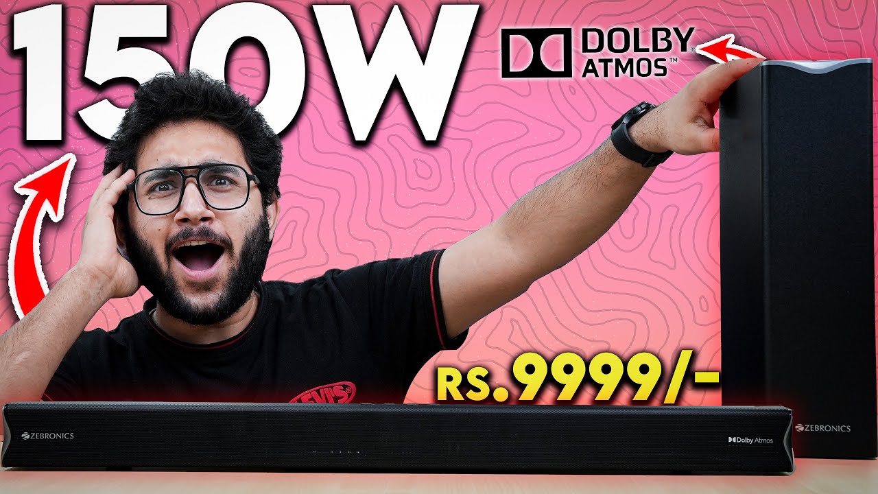 Affordable Dolby Atmos 150W Sound Bar With Subwoofer Under Rs.10,000/- | Zebronics Juke Bar 1000