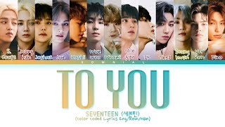 Seventeen To You S  To You  color Coded S