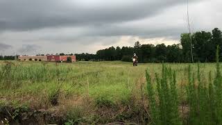 Dirt Bike rider jumps over gap and goes flying from motorcycle