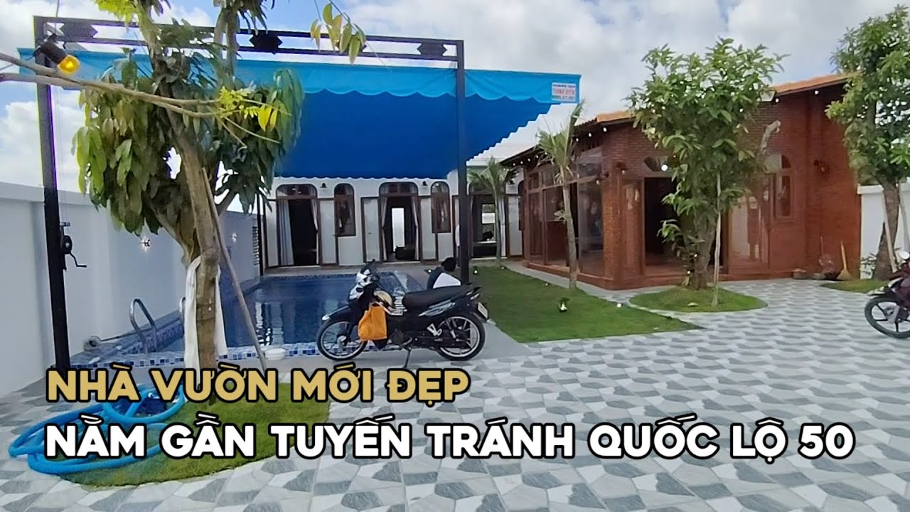 Ms 1008 Nhà vườn mới 100% tặng hết nội thất cây kiểng ở Cần Đước Long An