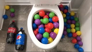 Will it Flush? - Coca Cola, Pepsi, Mirinda Balloons and Plastic Balls