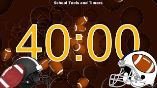 40 Minute 🏈 Football Countdown Timer - Cheering Crowd Celebration 🏈