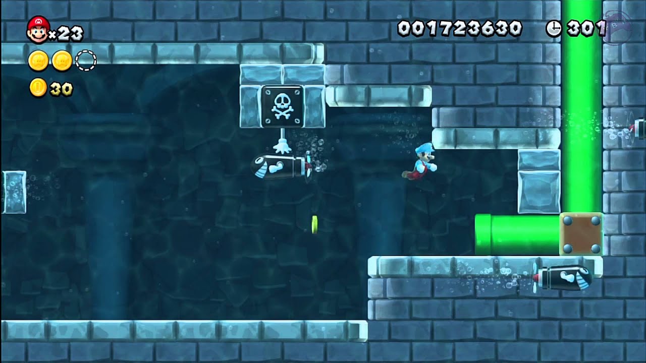 Sparkling Waters Larry S Torpedo Castle New Super Mario Bros Wii U Youtube