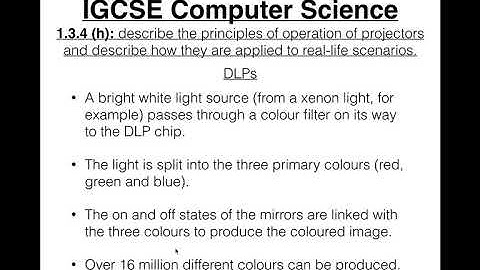 53 IGCSE Computer Science Tutorial  1 3 4 h – Projectors