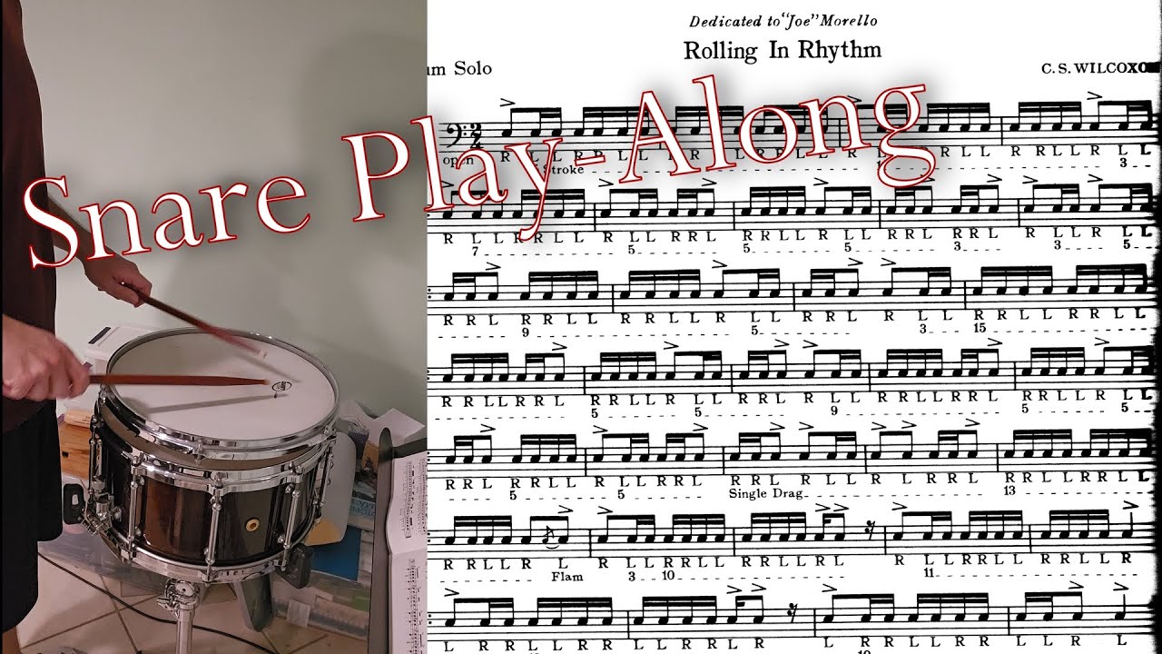 Rolling In Rhythm (Wilcoxon) Rudimental Snare Drum PlayAlong EricZ