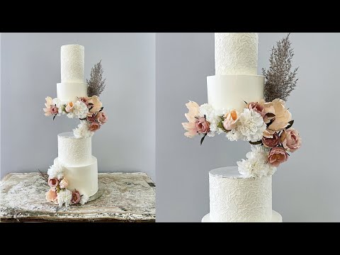 How to make a wedding FLOATING CAKE illusion | Cake decorating tutorials | Sugarella Sweets