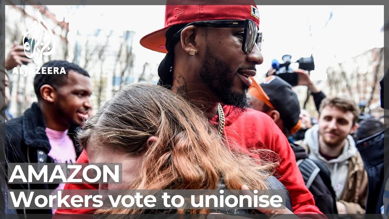 Amazon workers at NYC warehouse vote to unionize - YouTube