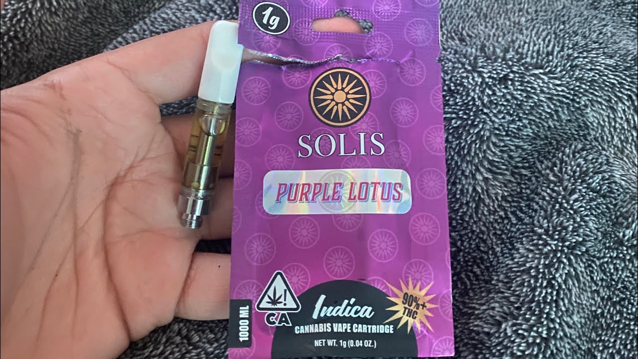 Solis Purple Lotus Indica Distillate Cartridge Review Good Budget