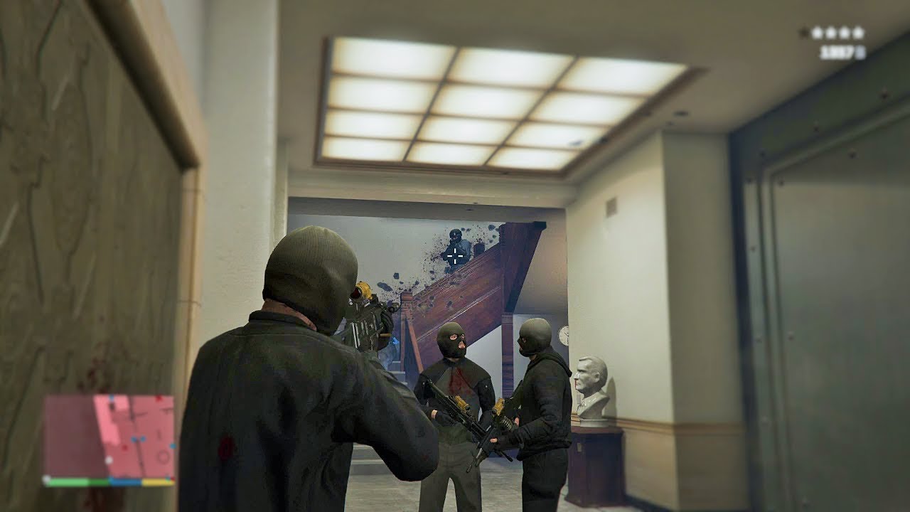 GTA 5 - Franklin, Michael and Trevor/Five Star Escape From The BANK ...