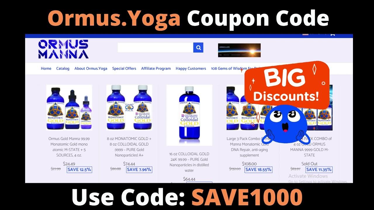 Use Code SAVE1000 Ormus.Yoga Coupon Code Ormus.Yoga Discount Code
