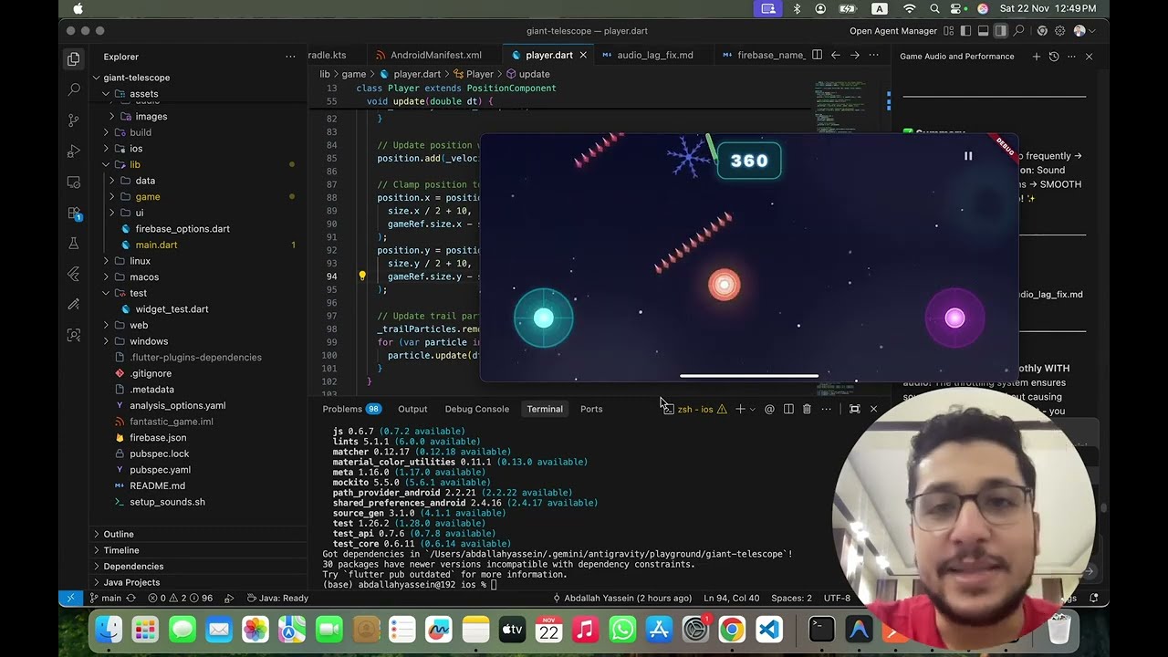 Я создал полноценную игру Flutter с использованием Antigravity… не написав ни строчки кода! 😳🔥