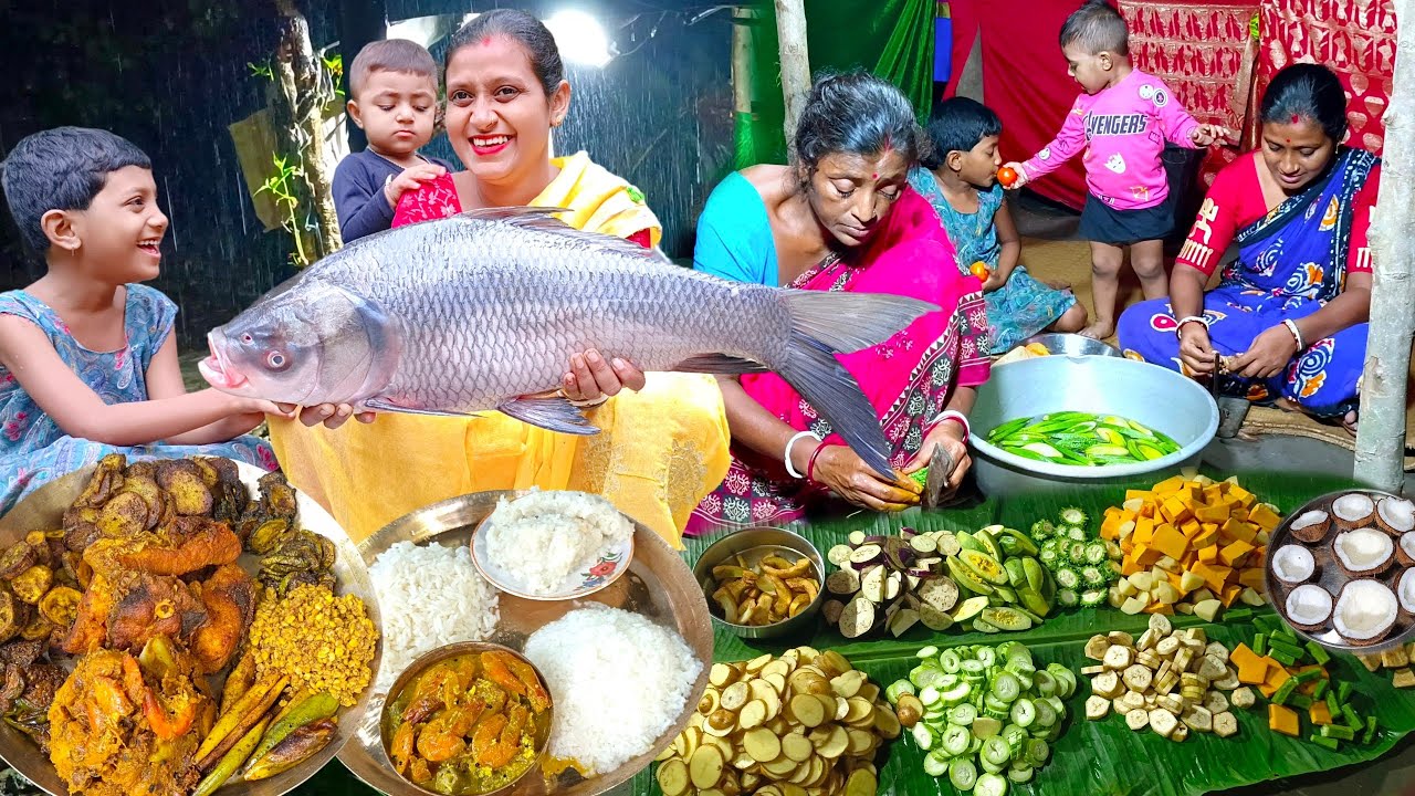 Indian Beautiful Village Life। Whole Night Cooking In Rain Traditional Village Food After Eating