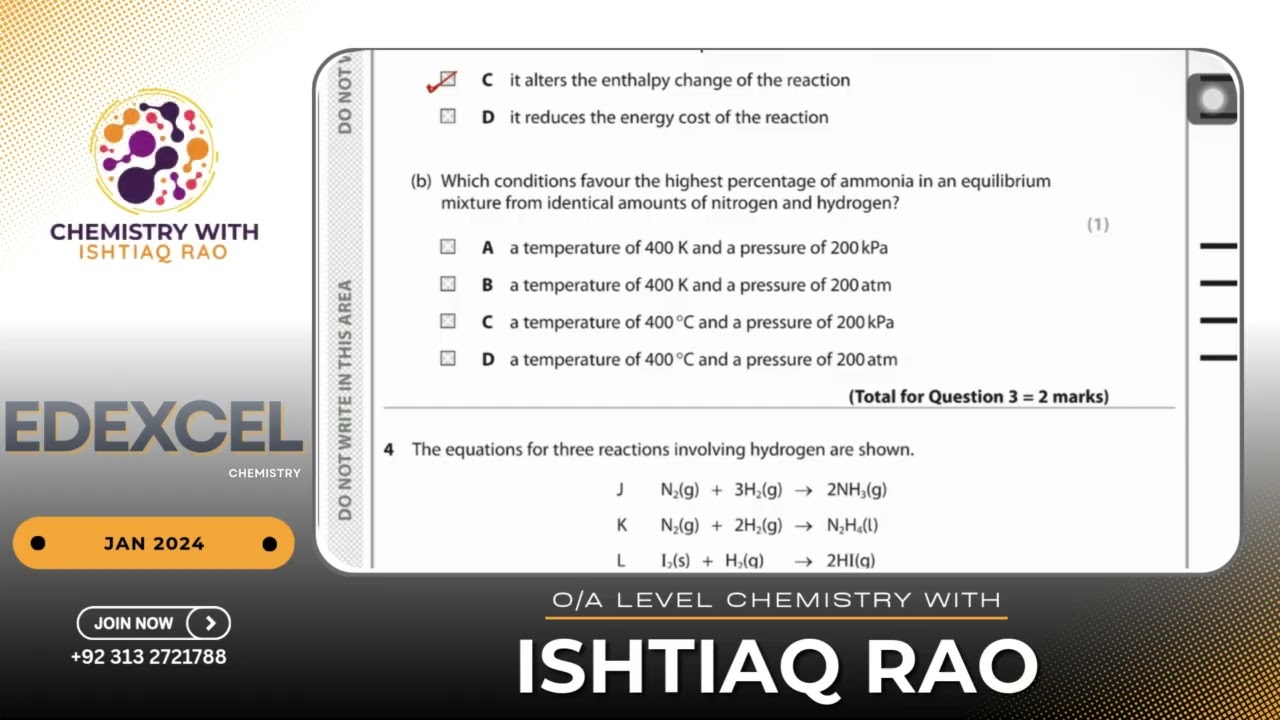 Edexcel Chemistry Unit 4 | January 2024 Past Paper | PART 1