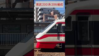 東武200系 特急「りょうもう22号」 206編成[206-1～206-6]（海側・鉄道サイドビュー）【TOBU 2023.10 / TRAIN SCAN】