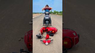 Big Scooter Vs Small Vaspa Scooter Crash Test 😱