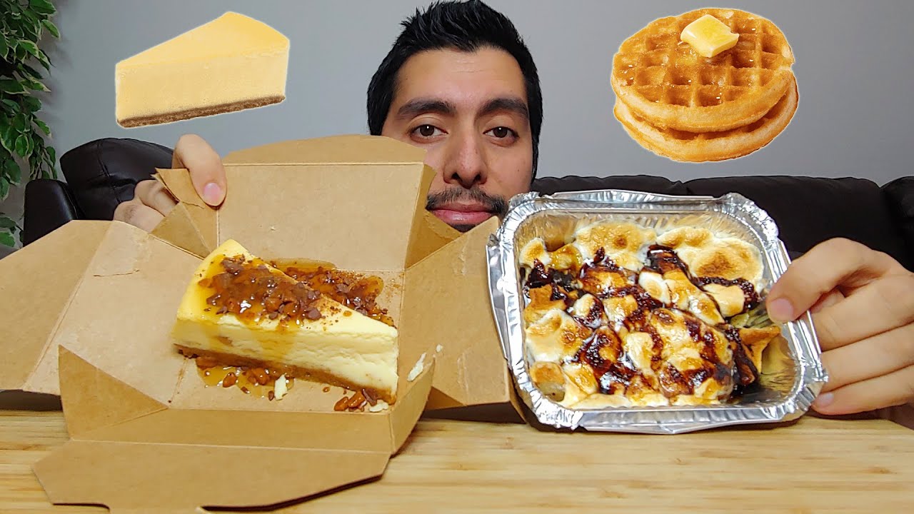 WAFFLE SWEET MARSHMALLOW CHOCOLATE"POUTINE" AND CARAMEL CHEESECAKE