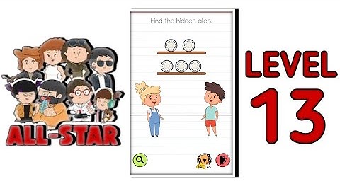 Brain Test All Star Level 13  |Find The Hidden Alien| Walkthrough Solutions