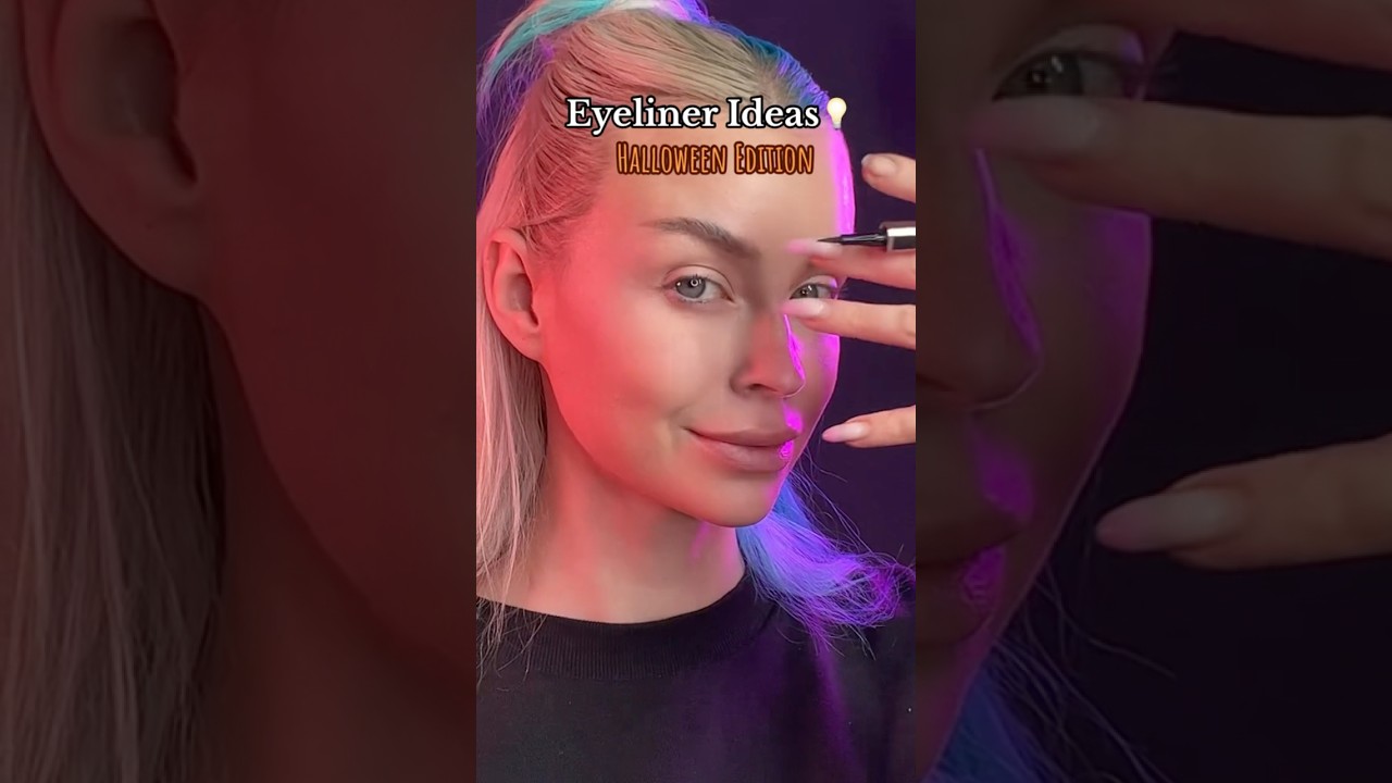 Halloween eyeliner ideas 💀🖤😈 #halloweenmakeup