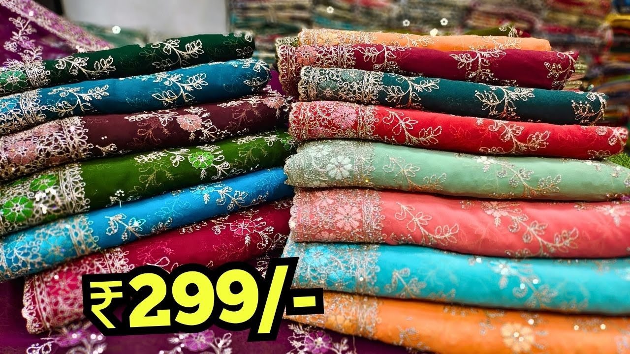 ₹299/- Mai Wedding Sarees Wholesale Wedding & Fancy Sarees😍Charminar Shopping