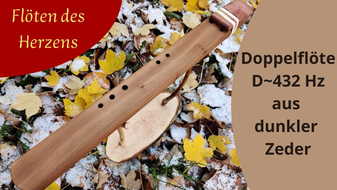 Indianerflöte Doppel Flöte D 432 Hz aus dunkler Zeder