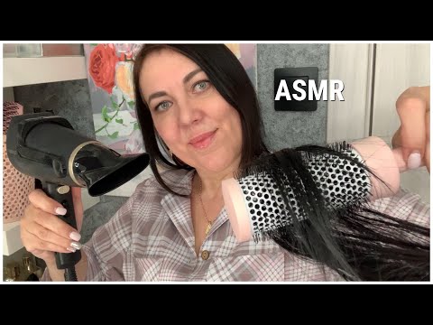 ASMR✂️УСЫПЛЯЮЩАЯ СТРИЖКА💆🏻‍♀️МАССАЖ, РАСЧЕСЫВАНИЕ ВОЛОС, СУШКА ФЕНОМ, УКЛАДКА УТЮЖКОМ😴РОЛЕВАЯ ИГРА