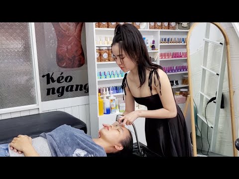 ASMR This is a barbershop massage heaven, her traditional facial massage is great