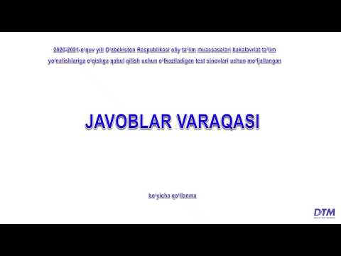 Dtm Javoblar Varaqasi 20202021 Quv Yili Uchun скачать с ...