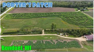 Aerial footage of Porters Corn Maze and Pumpkin Patch #aerialvideo #porterspatch #cornmaze #nfl