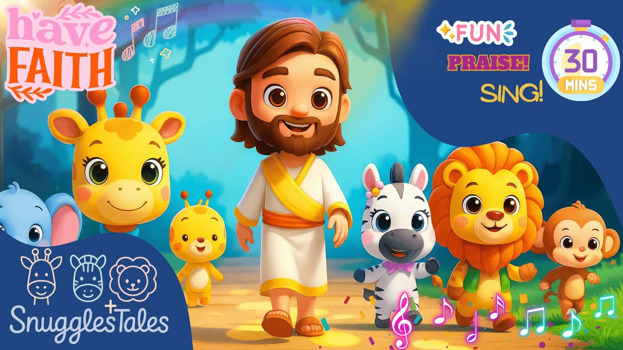 30 Minutes of Christian Songs for Kids 🎶 | SnugglesTales Praise ...