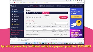 Cpa offers promot bay traffboost datify.link payment proof live $503-280$