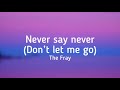 The Fray Never Say Never Don T Let Me Go Lyrics Thefrayforum