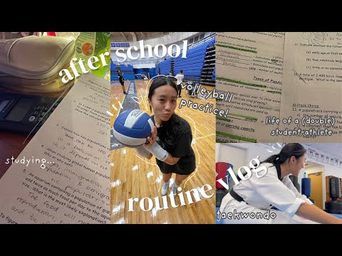 MY AFTERSCHOOL ROUTINE (as a double student-athlete) *freshman year* volleyball, tkd, homework 🎧🏐🥋