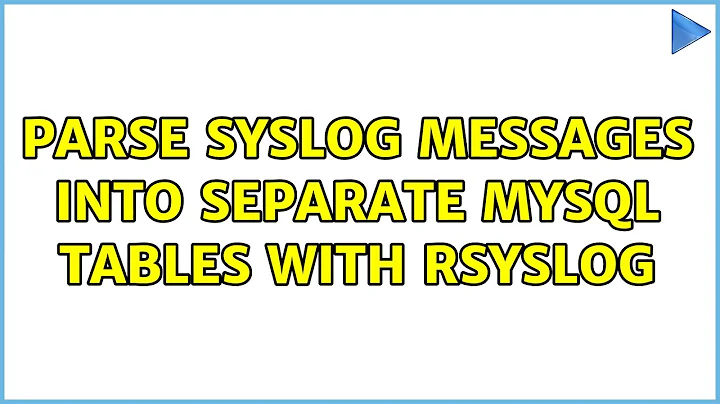 Parse syslog messages into separate MySQL tables with rsyslog (2 Solutions!!)