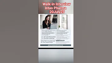 Walk In Interview I Intas Pharma 200725 Job Pharma 