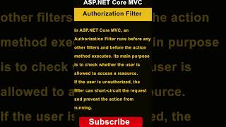 Authorization Filter in ASP.NET Core MVC (Hindi)  | #shorts