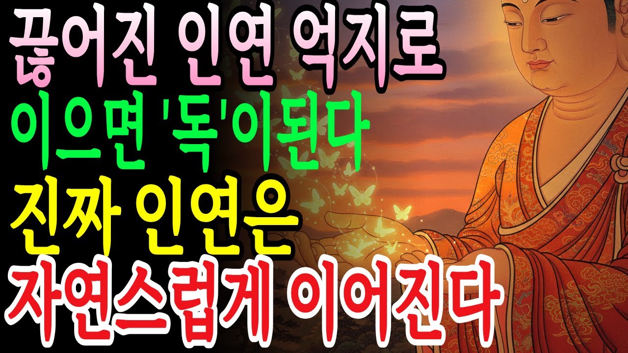 끊어진 인연을 붙잡지 마세요. '억지로 이어진 관계'는 독이 됩니다 | 부처님 말씀