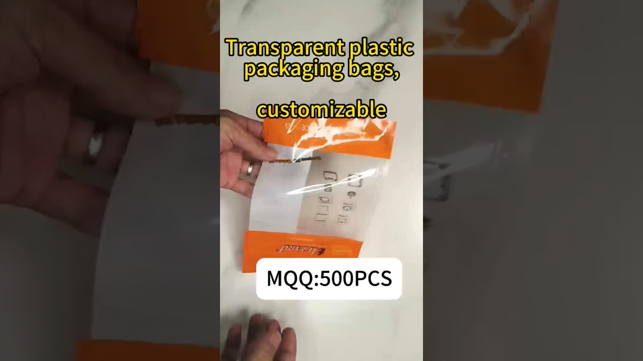 Transparent plastic packaging bags, customizable 