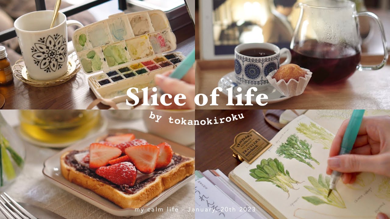 my calm daily life + cooking in January🦢｜Japanese set meal, Strawberry toast, omelet rice, drawing