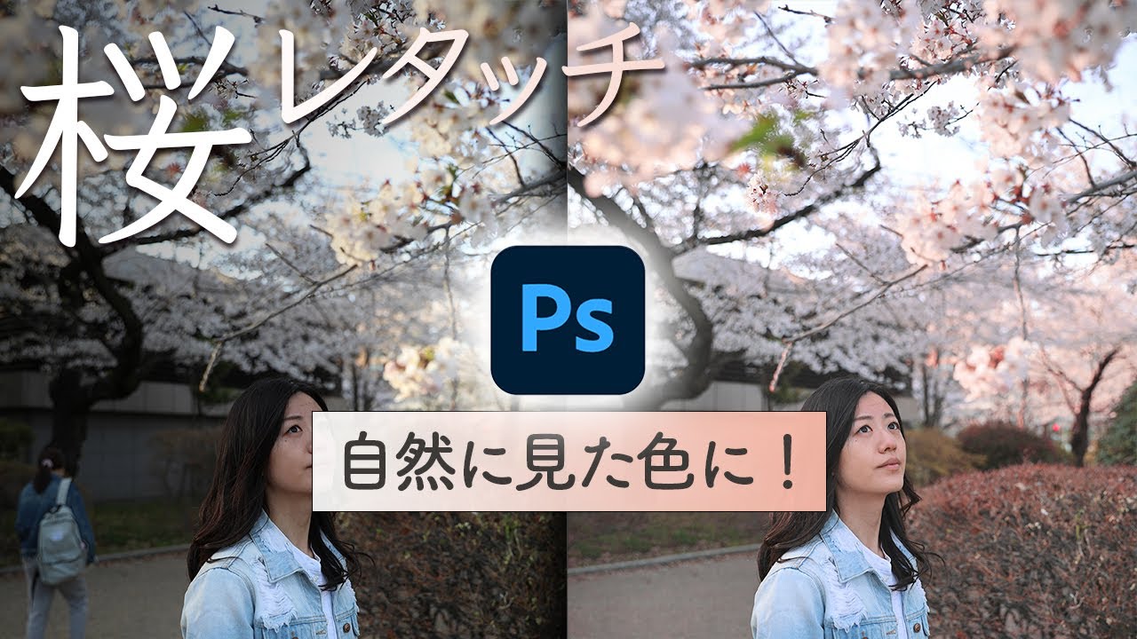 Retouching cherry blossom photos with Photoshop [Remove people and