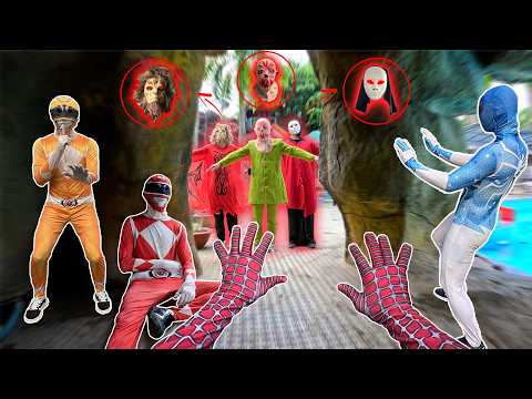 Spider-Man Bros Rescue PowerRanger RED & Escape All Serbian In Abandoned Water Park ( POV Escape )